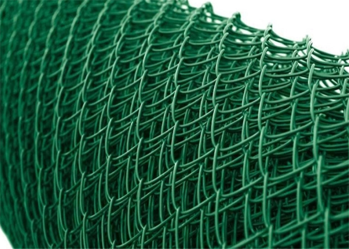 Barrière enduite de maillon de chaîne de vinyle 2.5mm vert de la glissière de sécurité 2x15m