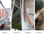 Utilisation supplémentaire de barrière de maille de balcon de balustrade de maille de câble tissée par main d'acier inoxydable