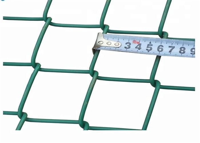 Maillon de chaîne enduit vert de PVC clôturant le trou Diamond Mesh de 60x60mm