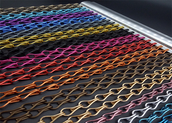 métal décoratif Mesh Curtain de lien de Mesh Gold Color Aluminium Chain de fil de taille de 2m